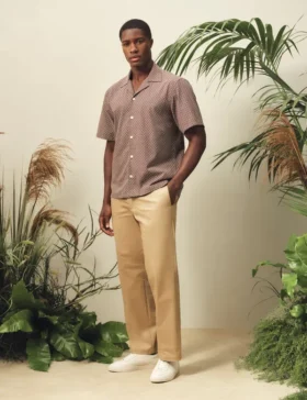MERRIK Relaxed Geo Stitch Short Sleeve Shirt