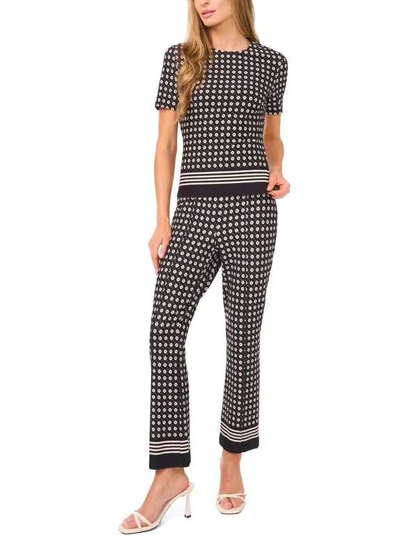 MIDGE Geometric Short Sleeve Knit Top MIDGE Geometric Short Sleeve Knit Top