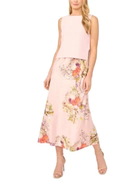 MIDORI 2-in-1 Knit Tank Floral Midi Dress