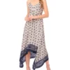 MOIRA Tile Print Strappy Asymmetric Midi Dress MOIRA Tile Print Strappy Asymmetric Midi Dress