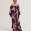 MONTAYA Floral Bardot Maxi Dress Beach Cover-Up