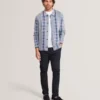 MOSENS Blurred Check Knitted Cardigan Jacket