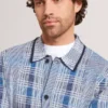 MOSENS Blurred Check Knitted Cardigan Jacket