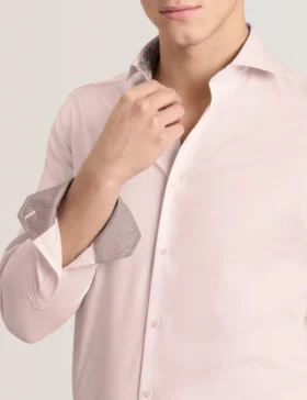 NANTUCKET Geo Texture Stretch Cotton Slim Fit Shirt