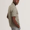 NAYELIN Relaxed Fit Painted Geo Print Shirt