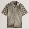 NAYELIN Relaxed Fit Painted Geo Print Shirt