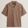NAYELIN Relaxed Fit Painted Geo Print Shirt