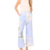 NICOLA Lily Print Linen Blend Wide Leg Trousers