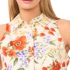 NOEMIA Floral Sleeveless Collared Midi Dress