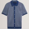 NOLIVA Textured Stitch Knitted Button-Through Shirt
