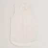 NORELLA Sheer Organza Longline Sleeveless Blouse