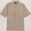OISE Textured Grid Cotton Short Sleeve Shirt