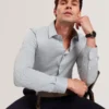 OLWENO Micro Geo Print Long Sleeve Slim Shirt
