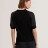 ONZAA Chunky Knit Short Sleeve Top With Shirt Hem