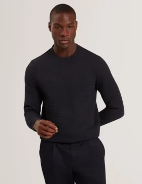 ORLAITE Waffle Knit Crew Neck Sweatshirt