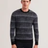 OSBURN Ombre Jacquard Crew Neck Jumper