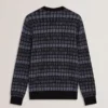 OSBURN Ombre Jacquard Crew Neck Jumper