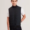 PAFAVOR Quilted Front Funnel Neck Zip-Up Gilet