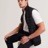 PAFAVOR Quilted Front Funnel Neck Zip-Up Gilet