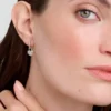 PARI Pave Crystal Padlock Huggie Earrings
