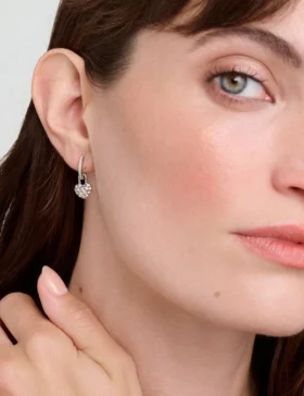 PARI Pave Crystal Padlock Huggie Earrings