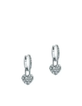 PARI Pave Crystal Padlock Huggie Earrings