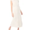 PARKER Beaded Gathered Neck Maxi Dress