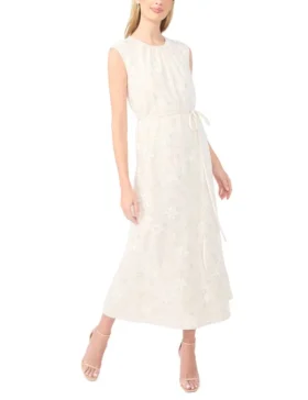 PARKER Beaded Gathered Neck Maxi Dress