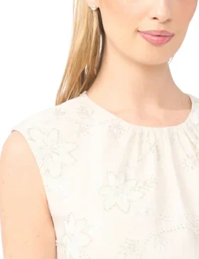 PARKER Beaded Gathered Neck Maxi Dress