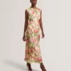 PARKER Satin Floral Sleeveless Maxi Dress