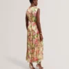 PARKER Satin Floral Sleeveless Maxi Dress