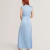 PARKER Satin Gathered Neck Maxi Dress