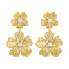 PETARIA Flower Statement Drop Earrings