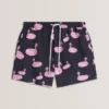 POMONNA Flamingo Print Drawstring Swim Shorts