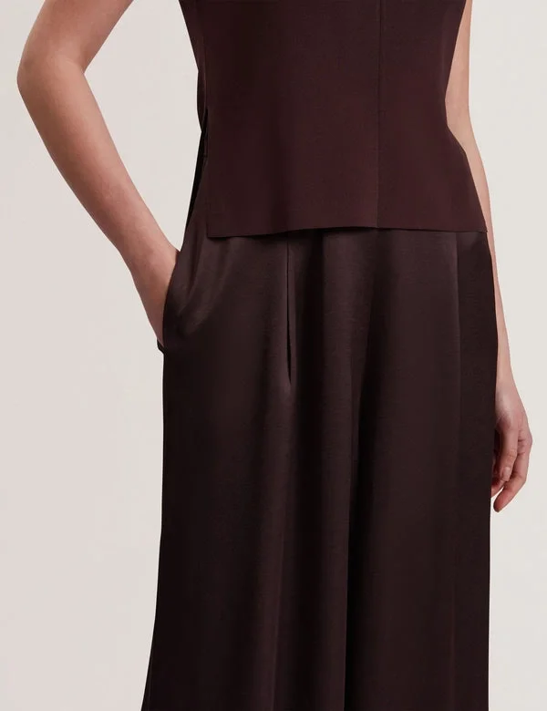 RAYYNA Wide Leg Satin Jumpsuit With Knitted Tank RAYYNA Wide Leg Satin Jumpsuit With Knitted Tank