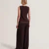 RAYYNA Wide Leg Satin Jumpsuit With Knitted Tank RAYYNA Wide Leg Satin Jumpsuit With Knitted Tank