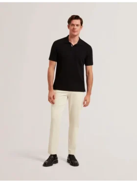 REDMAN Textured Pure Cotton Knitted Polo Shirt