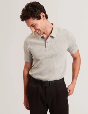 REMBRAN Cable Texture Cotton Blend Polo