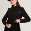 ROSE Mid Length Belted Wool Wrap Coat