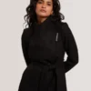 ROSELL Longline Belted Wool Wrap Coat
