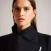 ROSEO Midi Length Belted Wool Wrap Coat