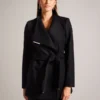 ROSESSO Short Belted Wool Wrap Coat