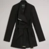 ROSESSO Short Belted Wool Wrap Coat