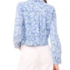 ROSET Floral Print Cropped Denim Jacket
