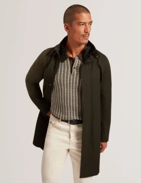 RUABON Funnel Neck Longline Jacket With Liner