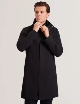 RUABON Funnel Neck Longline Jacket With Liner