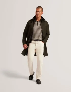 RUABON Funnel Neck Longline Jacket With Liner