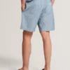 RUFYE Striped Cotton Linen Pull-On Shorts