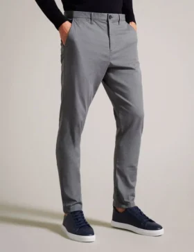 RYCE Slim Fit Textured Cotton Blend Chinos