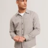 RYNEL Textured Weave Long Sleeve Overshirt
